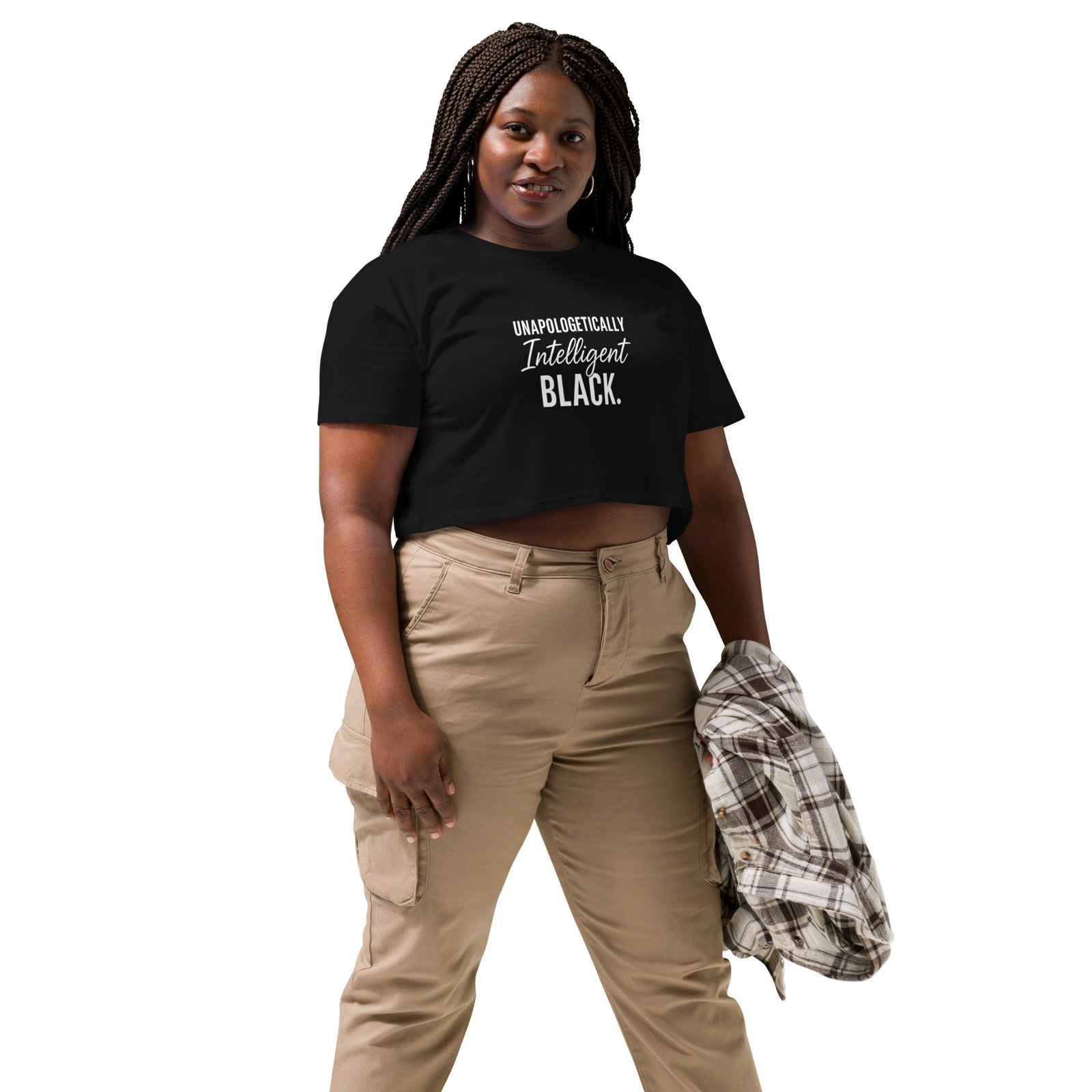 Unapologetically Intelligent Black – Women’s Empowerment Crop Top - Image 1