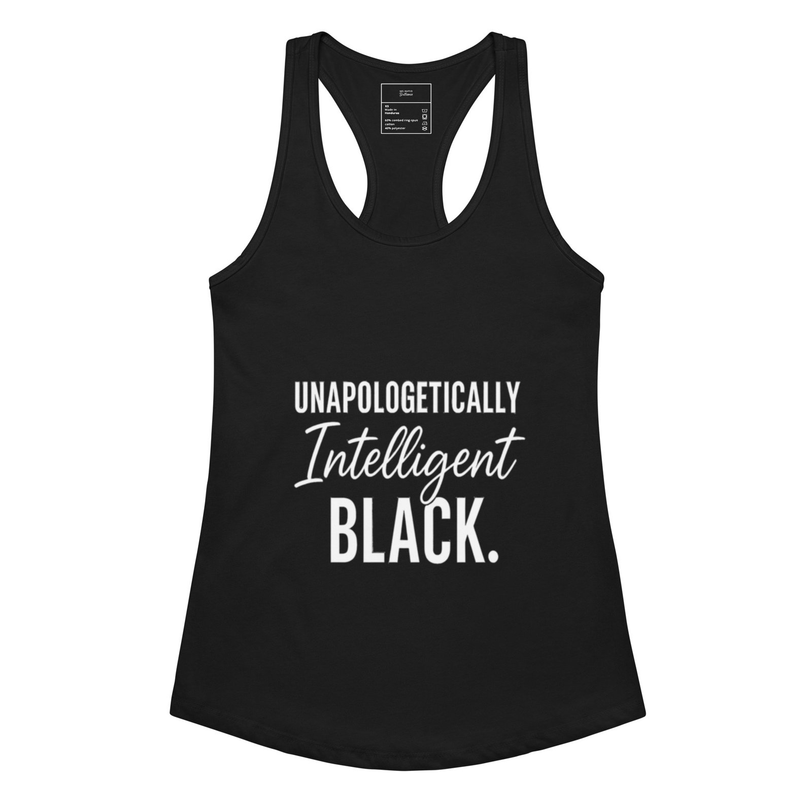 Unapologetically Intelligent Black Racerback Tank – Empowerment Fit for Queens - Image 5